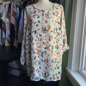 Women's Rachel Zoe  Linen tunic Blouse Top Size 2X